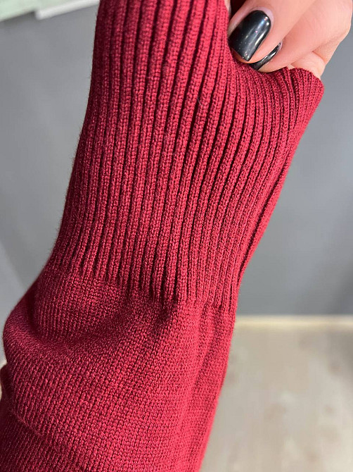 Светр жіночий A-N 2609 з нашивкою ведмедика оверсайз базовий one size, бордовий, one size Київ - фото 17