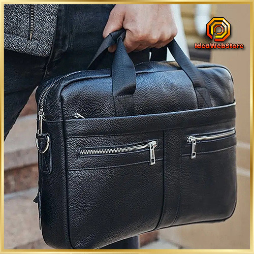 Чоловіча шкіряна ділова сумка портфель для ноутбука і документів Київ - фото 1