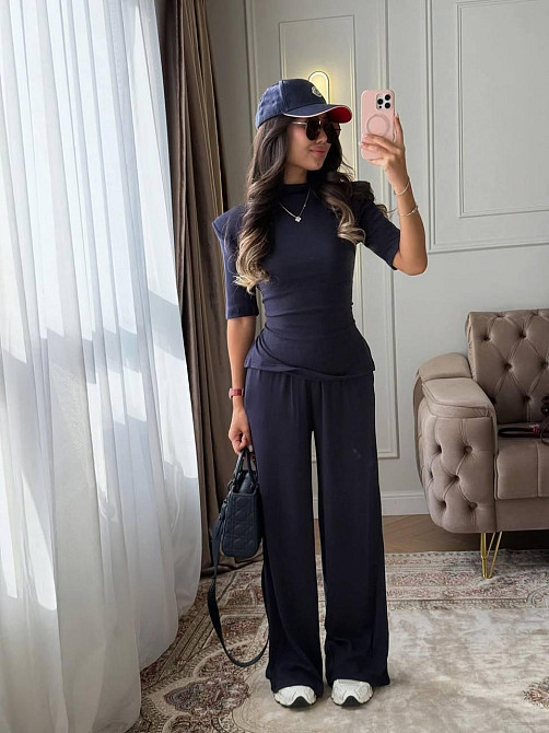 Стильний жіночий повсякденний костюм. Темно-синій, 46/48 Одеса - фото 3