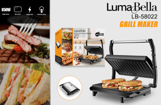 Электрический гриль LB-58022, антипригарное покрытие, компактный, вертикальное хранение, бакелитовый корпус Одесса