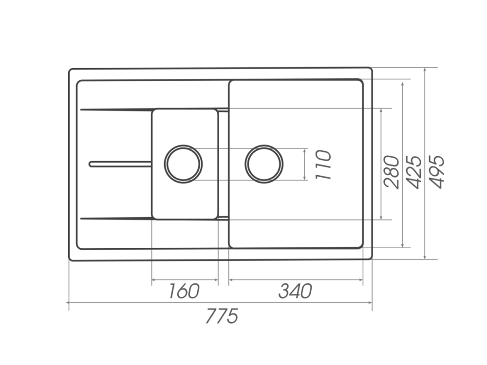 PLATINUM Гранітна мийка для кухні Platinum 7850W TOSKANA матова Антрацит Київ - фото 6