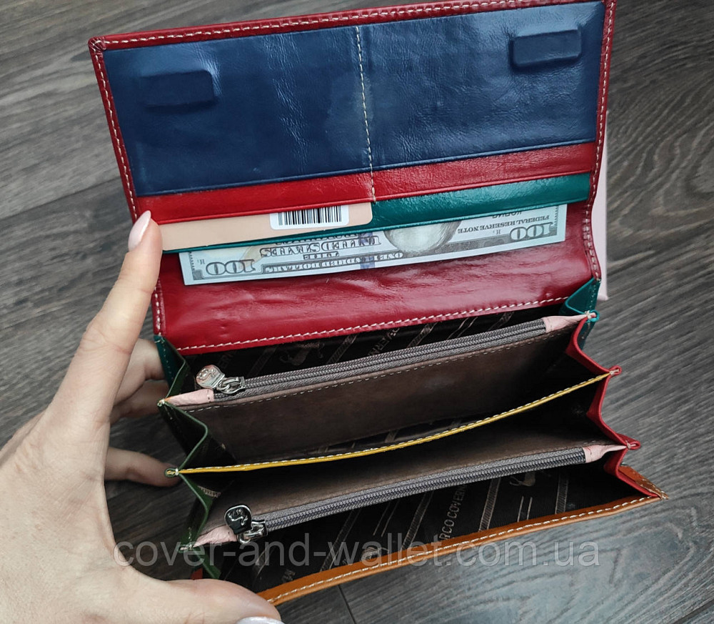 Класичний жіночий гаманець червоного кольору на магнітній фіксації Marco Coverna 2-6061 Київ - фото 4