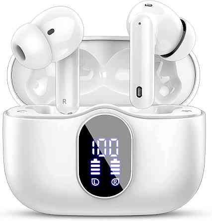 Беспроводные наушники Btootos A90 Pro Bluetooth 5.3 TWS | ENC, HD-микрофон, LED-дисплей, IP7, 36 часов, белые Киев