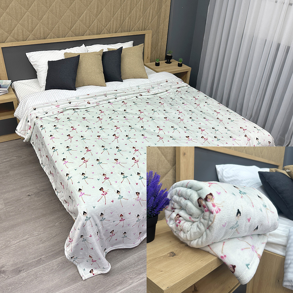 Плед-покривало Decorator WellSoft Dancer 200х205 см з принтом "Балерини" (87-187) Київ - фото 1