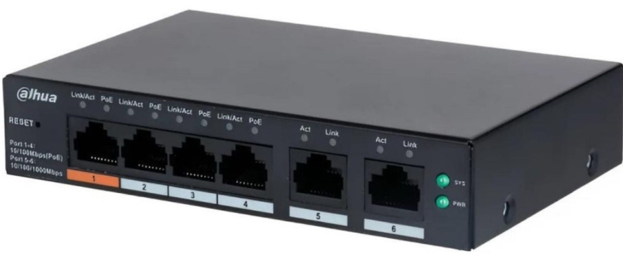 Dahua PoE Switch | DH-CS4006-4GT-60 | Комутатор | Відеонагляд. Харків - фото 3