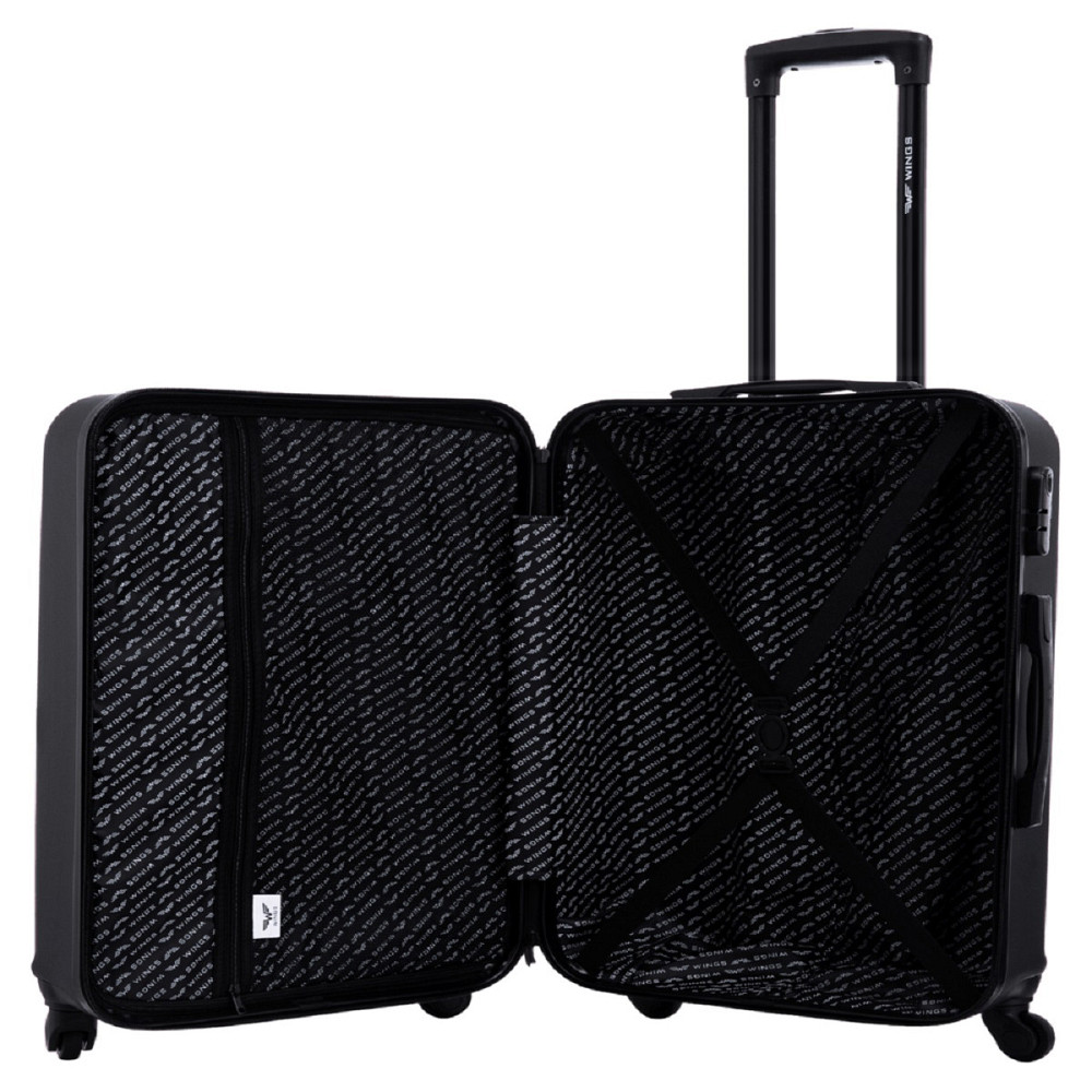 Валіза пластикова WINGS HRR01 мала 55 см чорна Київ - фото 9