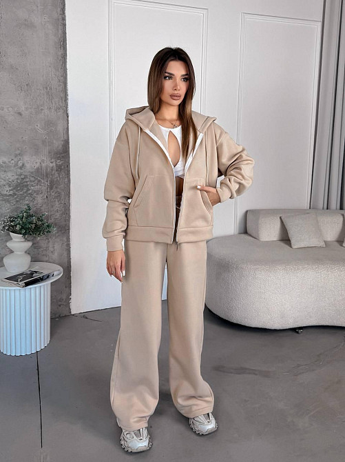 Жіночий теплий костюм з широкими штанами Одеса - фото 4
