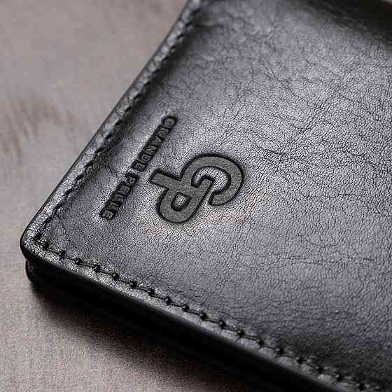 Практичне чоловіче портмоне GRANDE PELLE 11559 Чорний Київ