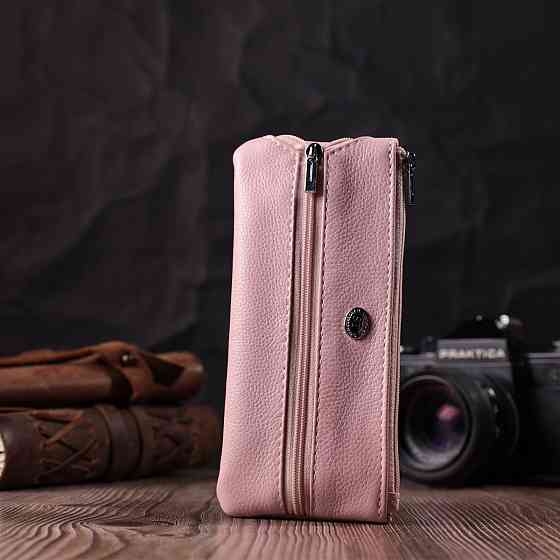 Стильна ключниця ніжного кольору із натуральної шкіри ST Leather 22510 Рожевий Київ