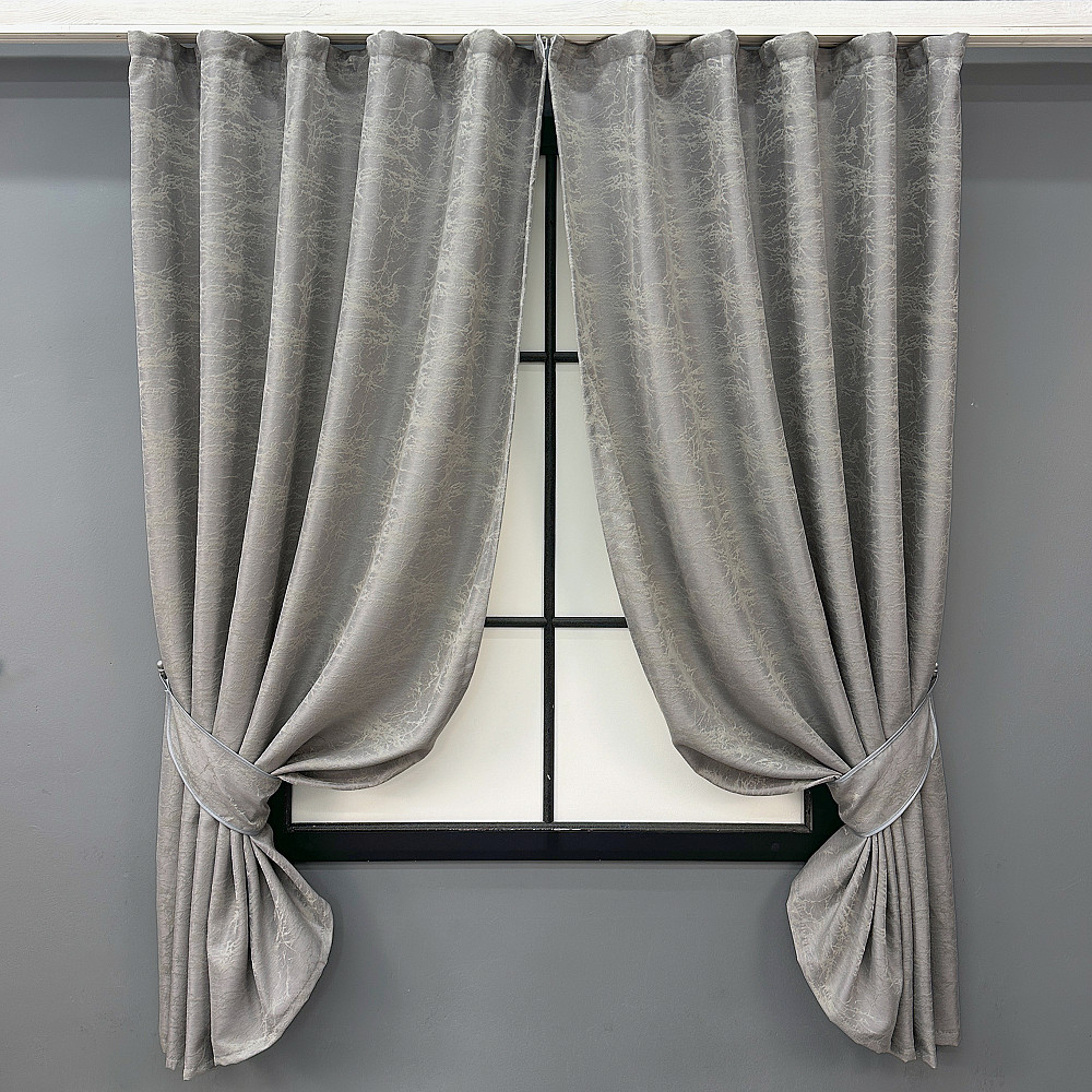 Комплект коротких штор VR-Textil Жакард Viva Marmo № 1781ш Світло-сірий 140х170 см 2 шт (35-0366) Київ - фото 1