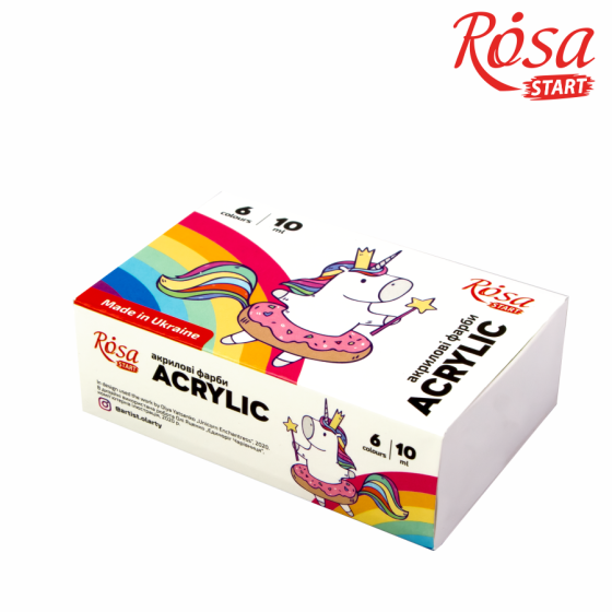 Набор акриловых красок Unicorn 6×10мл ROSA START Киев