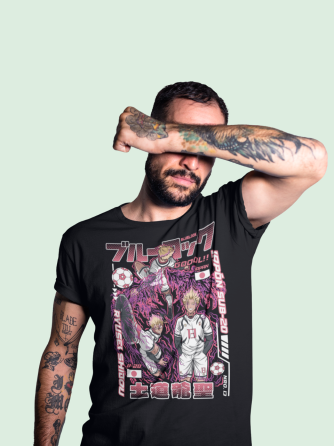 Футболка з аніме принтом Аніме Рйусеі Східоу Блуе оверсайз (S/M/L) Чорний AnimeJ0577 Дніпро