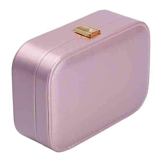 Yiwu Скринька для прикрас з еко шкіри 20×14×7 см із дзеркалом органайзер для ювелірних виробів Коломыя