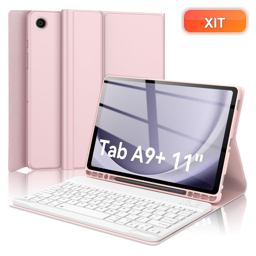 Чохол з клавіатурою FOGARI для Samsung Galaxy Tab A9 Plus 11 SM-X210/X216/X218 Рожевий знімна Bluetooth клавіатура тримач S Pen Київ - фото 1