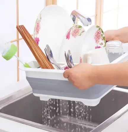 Сушка силиконовая для посуды Benson BN-090 | складная кухонная сушилка для посуды Бенсон, Бэнсон Коломия