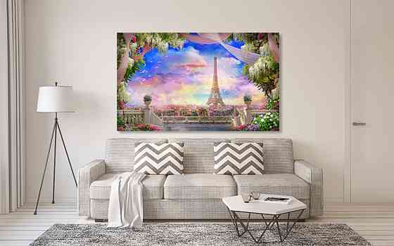 Картина полотно у вітальню / спальню   Казковий Париж  MLP_278 ( 60х30см ) 40x80 см Київ