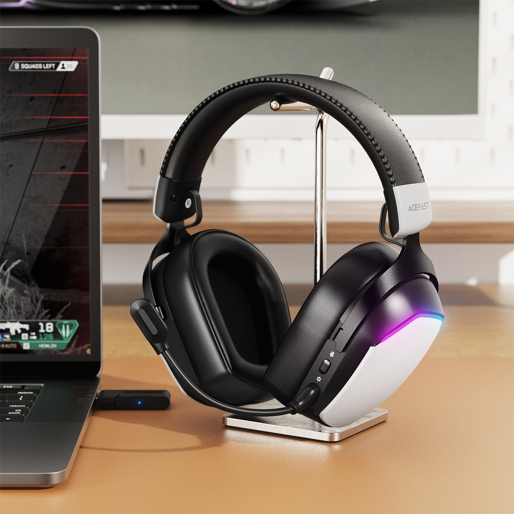 Бездротові накладні навушники ACEFAST H11 gaming wireless headset White Одеса - фото 7