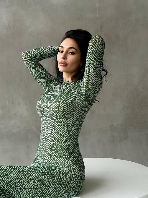 Жіноча стильна вечірня мідіплаття двійка Зелений, 44/46 Одеса - фото 7