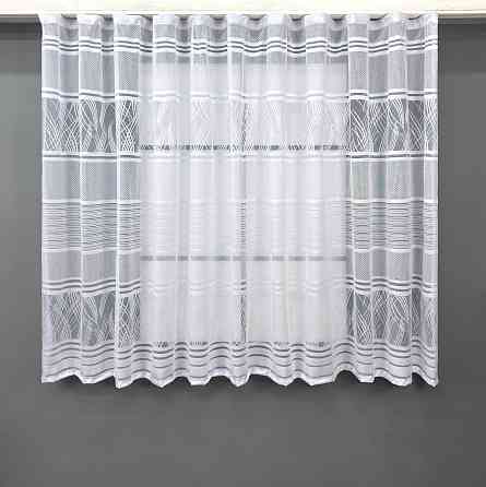 Короткий тюль жакард, висотою 1,5м, колір білий 1955т Київ