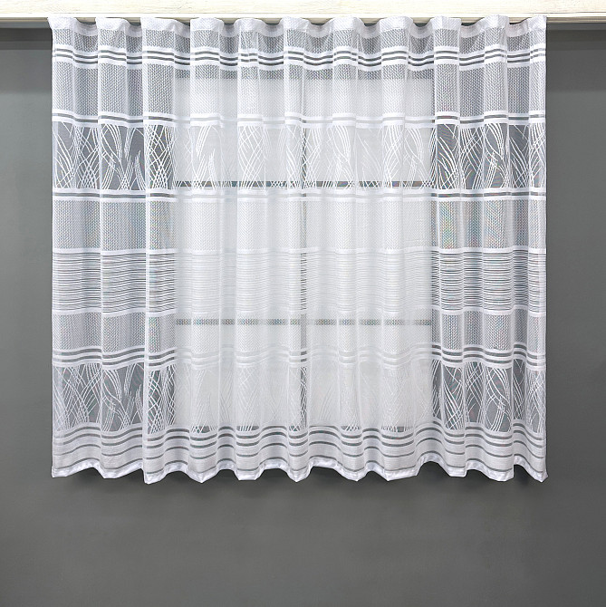 Короткий тюль жаккард, высотой 1,5м, цвет белый 1955т Киев - изображение 1