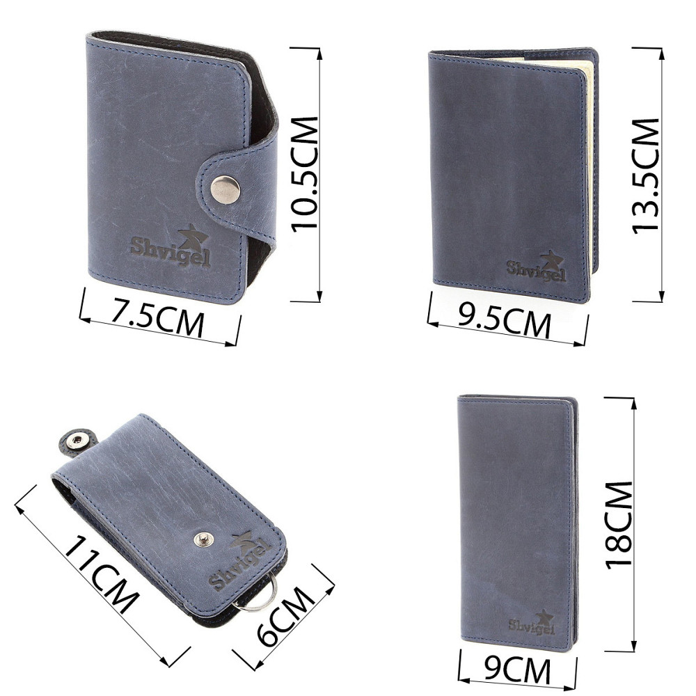 Стильний набір шкіряних аксесуарів SHVIGEL 10075 Київ - фото 3