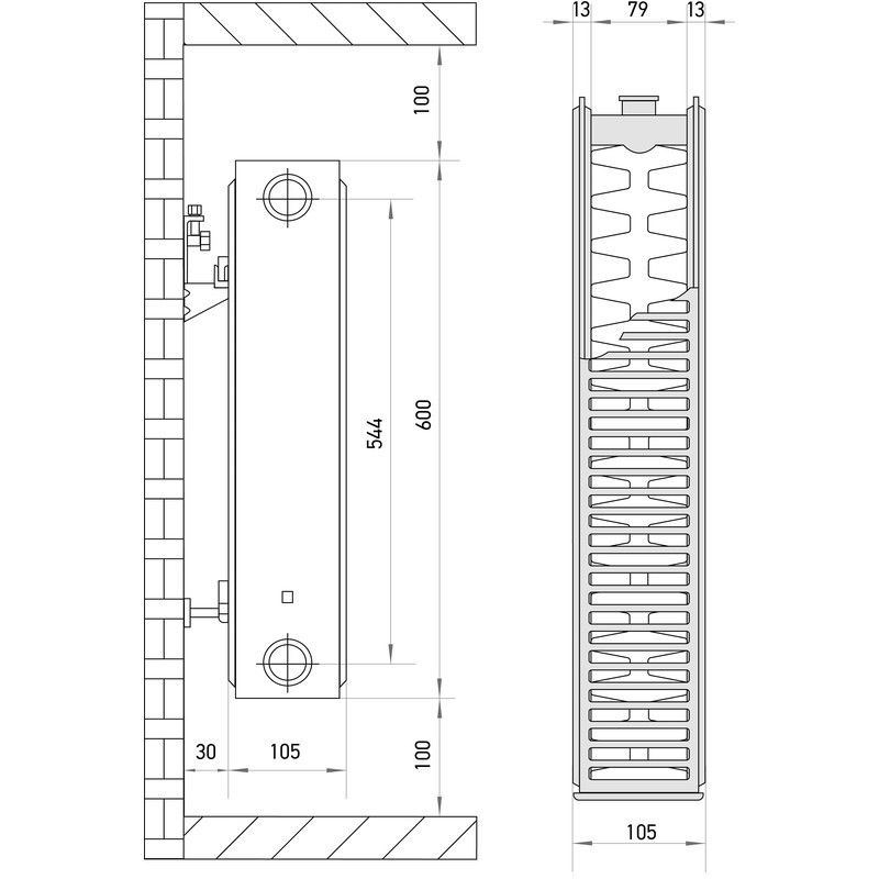 Стальной радиатор Europroduct 22 x 600 x 900 (боковое подкл.) (EP6166) Киев - изображение 2