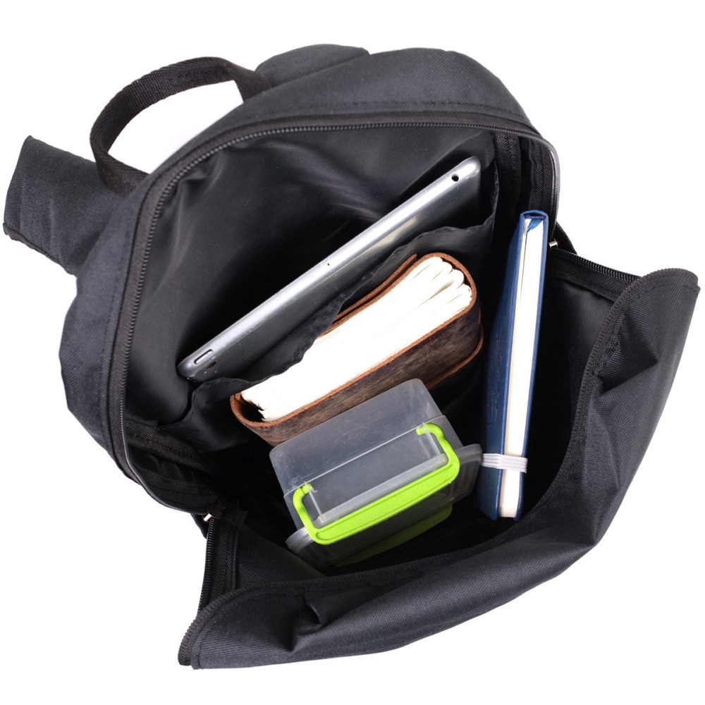 Городской стильный рюкзак из качественного полиэстера FABRA 22584 Черный Киев - изображение 7