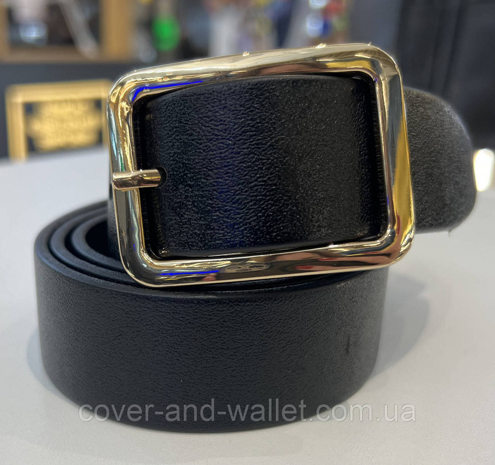 Стильный женский ремень из итальянской кожи с золотистой пряжкой 35 мм PS Leather Киев - изображение 1