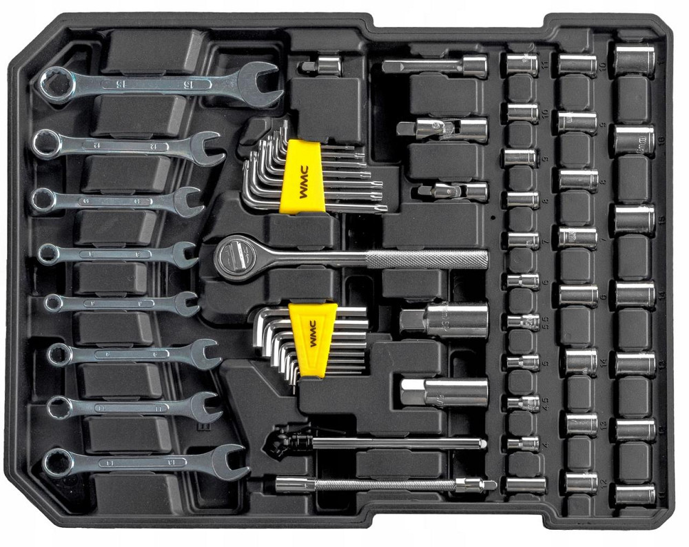 Набір інструментів 186 предметів 1/4'', 1/2''(6-гр.) (4-30мм) ''Дорожній кейс'' WMC186-3 Одеса - фото 4