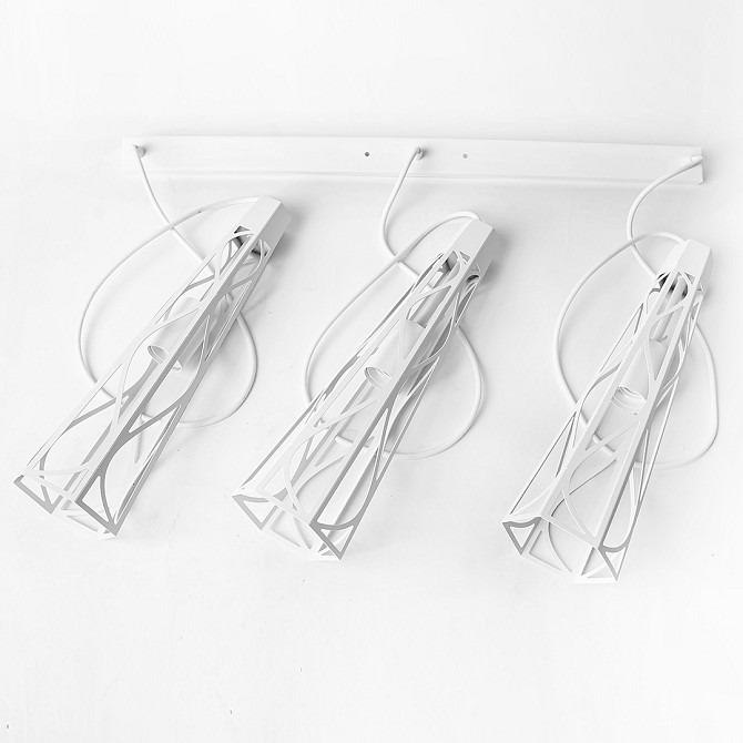 Светильник подвесной на планке MSK Electric Parma в стиле лофт под три лампы Е27 NL 3890-3 WH белый Киев - изображение 2