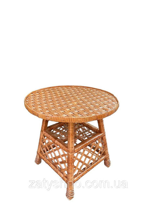 Кухонный стол плетеный журнальный с полкой Киев - изображение 5