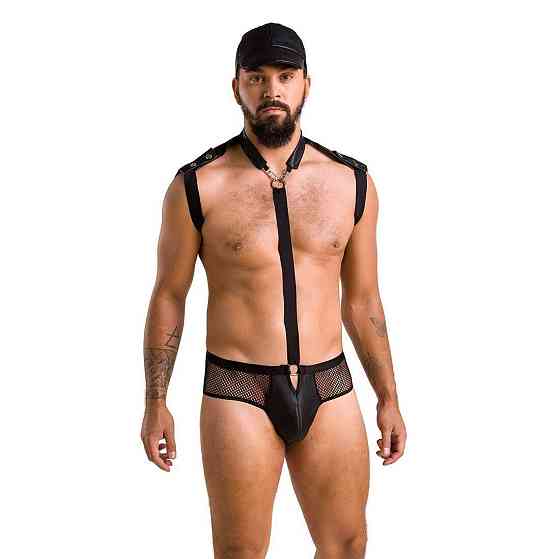 Комплект эротического мужского белья Passion 038 JOHN XXL/XXXL Black, боди, кепка Sex Aura Киев