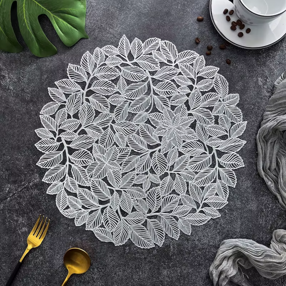 Сервировочная салфетка под горячее круглая, коврик сервировочный серебристый набор 2 шт Каменец-Подольский - изображение 1