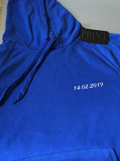 Яскраво сині Парні толстовки для хлопця та дівчини з датою Вашої річниці Чернівці - фото 5