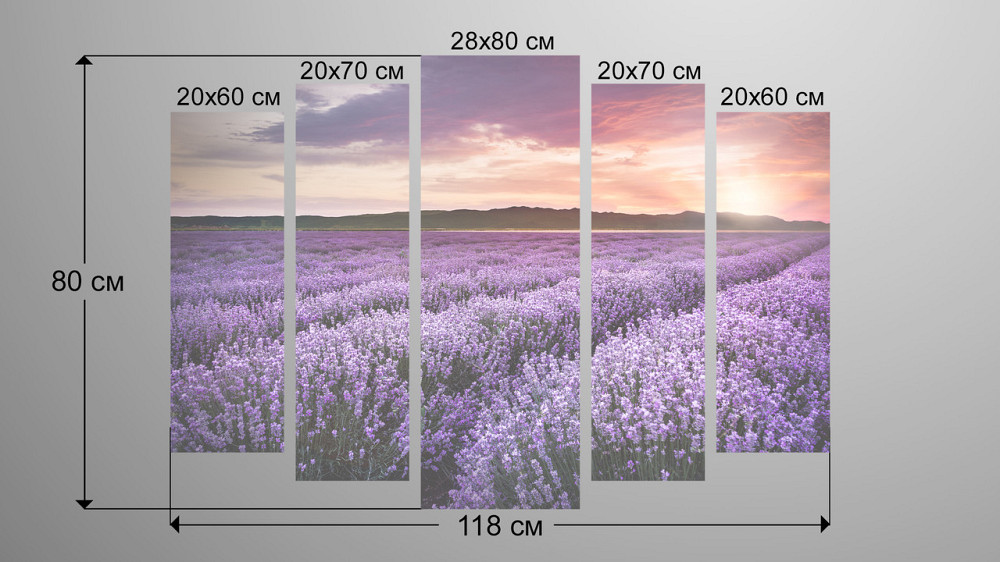 Модульна картина Полі Лаванда Art-174_5 Київ - фото 3