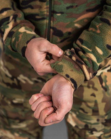 Тактична флисовка мультикам чоловіча на змійці з кишенями Одесса - изображение 20