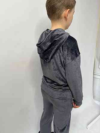 Дитячий велюровий костюм Кенгуру 122-128 Графітовий Харків