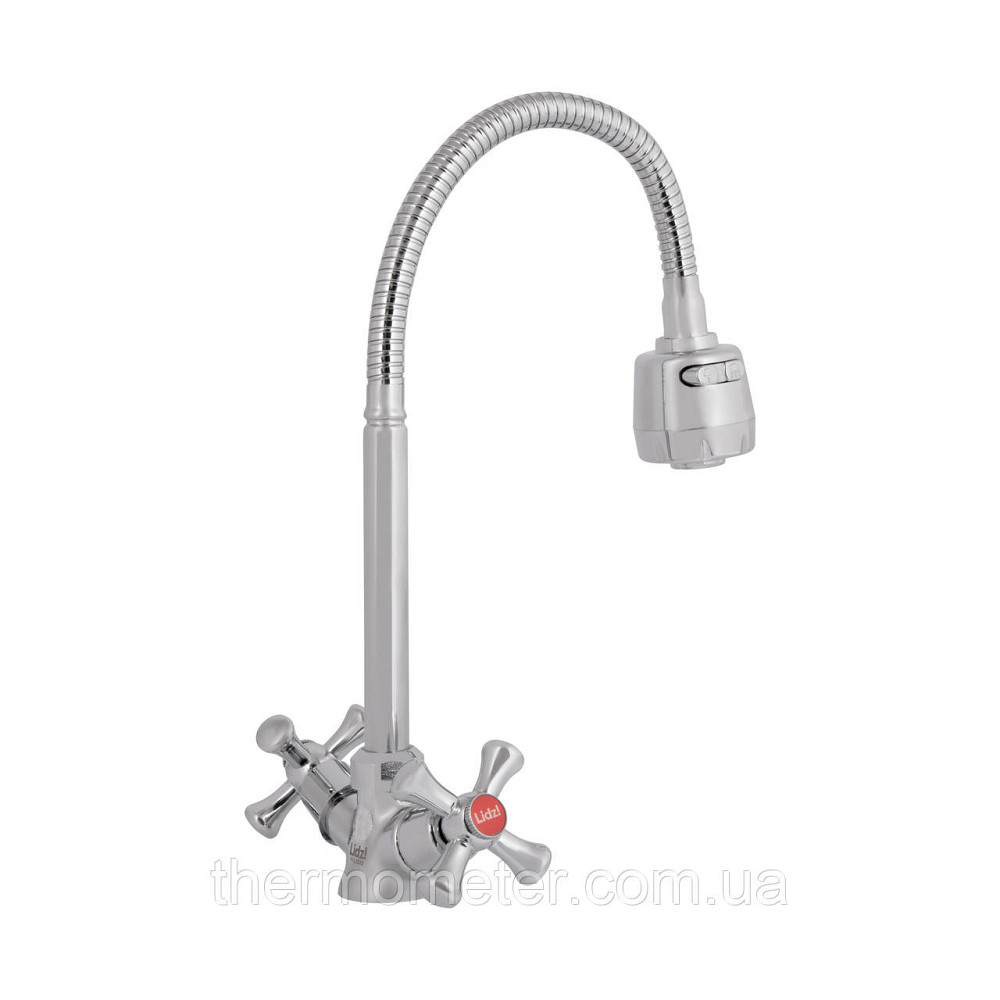 Смеситель для кухни Lidz Lamb 274F двухвентильный с гибким изливом LDLAM274FCRM35074 Chrome Киев - изображение 14