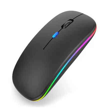 Мышка бесшумная компьютерная Macarone перезаряжаемая Bluetooth USB Черная Запорожье