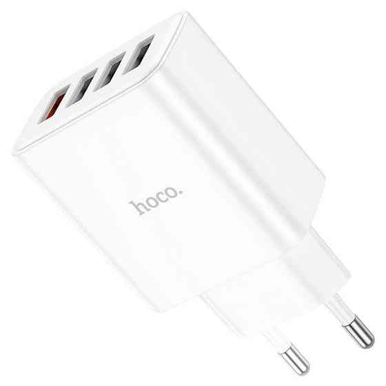 Мережевий зарядний пристрій HOCO C102A Fuerza QC3.0 four-port charger 18W White Київ