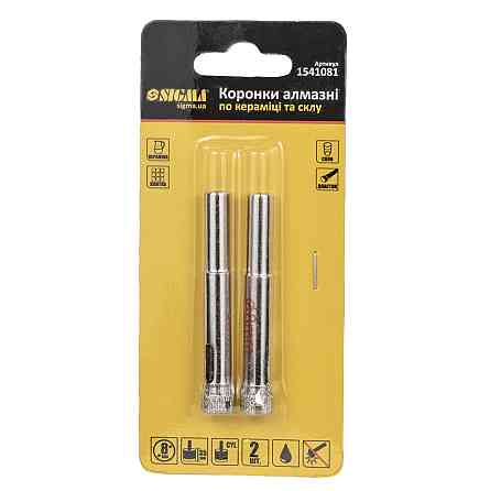 Коронки алмазні кераміки та скла Ø 8 мм (КРАТНО 2шт) SIGMA (1541081) Київ