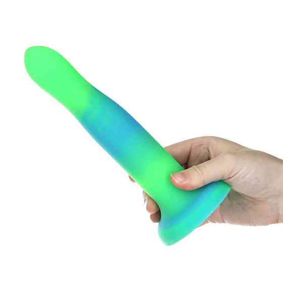 Светящийся в темноте фаллоимитатор ADDICTION Rave 8″ Glow in the Dark Dildo Blue Green, 20,3 см Sex Aura Киев