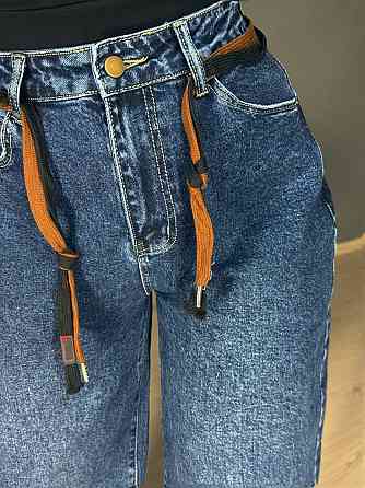 Джинсы женские Liana 478 skater jeans relax широкие с поясом синие, синий, З6, 36, 97 см, 128 см Киев
