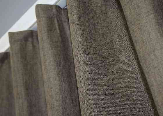 Комплект коротких штор VR-Textil Льон Мішковина № 359ш Темне какао 130х170см 2 шт (35-0127) Київ