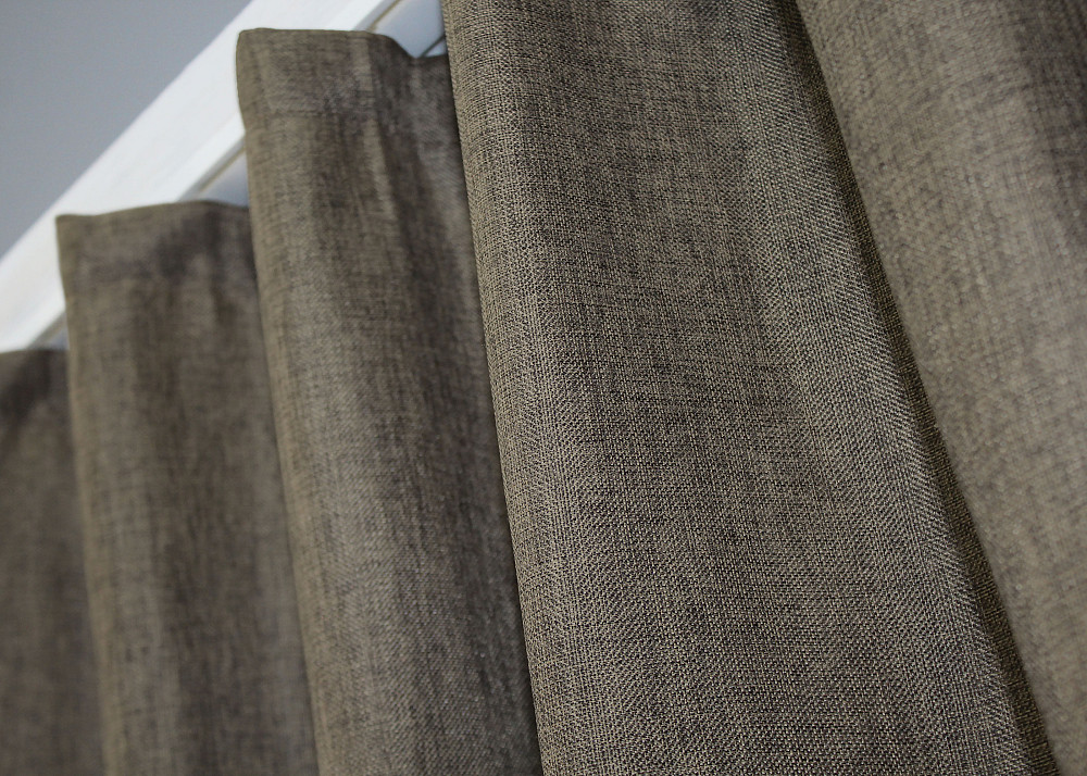 Комплект коротких штор VR-Textil Лен Мешковина № 359ш Темное какао 130х170см 2 шт (35-0127) Киев - изображение 5