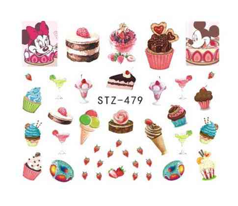 Наклейки для нігтів "Тістечка" YZW-479 Київ