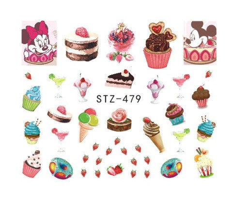 Наклейки для нігтів "Тістечка" YZW-479 Київ - фото 1