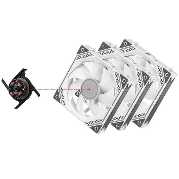 Корпусні вентилятори 2E GAMING Air Cool Magic Mirror ACF120MW-ARGB, 3x120мм, 2000rpm, 4pin PWM +5VARGB, 20.5dBa, білий Киев - изображение 7