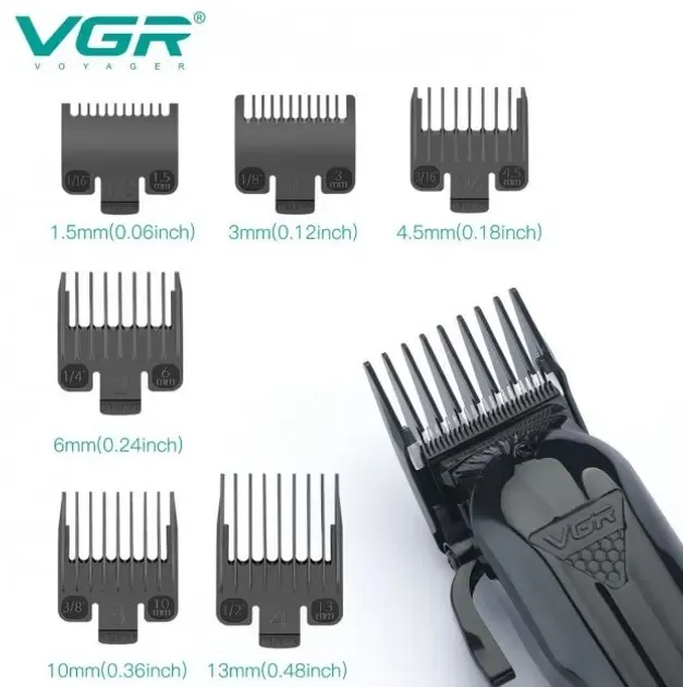 Машинка для стрижки волос VGR V-282 6 насадок, LED Display Коломыя - изображение 2
