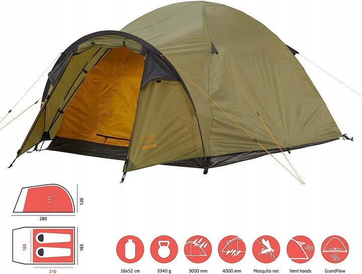 Туристичний Намет 2-х місний водонепроникний з тамбуром Grand Canyon «Topeka 2» Нововолинськ - фото 1